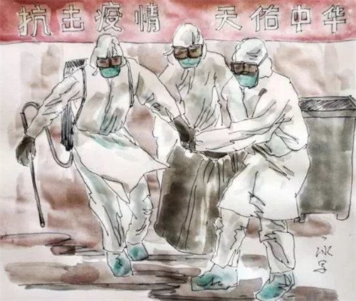 全副武裝的醫(yī)護(hù)人員和鐵路檢疫點